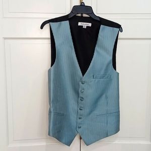 Men's Warehouse Pronto Uomo green stripe suit vest separate.
